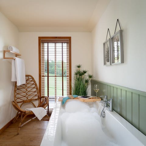 After a busy day on the Moors, enjoy a relaxing bath with scenic views