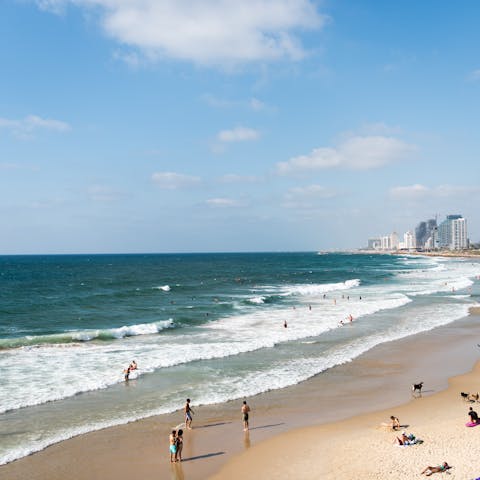 Spend sun-soaked days on the sands of Rishon LeTsiyon Beach, a short walk away