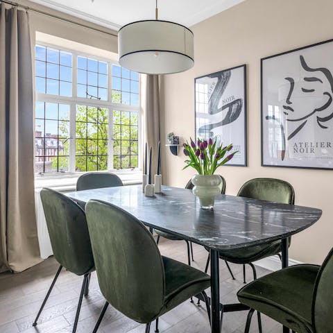 Gather in the light-filled dining area for delicious family meals 