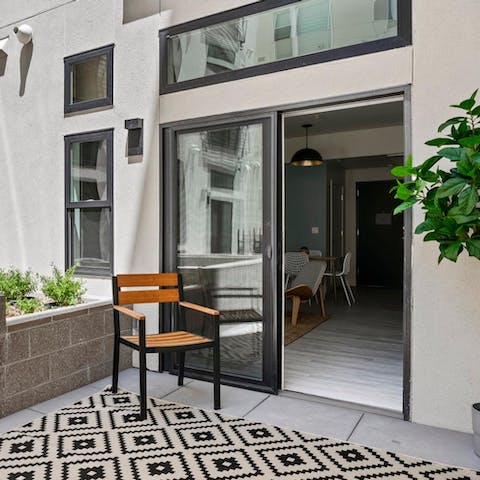 Step out to your private terrace with your morning latte