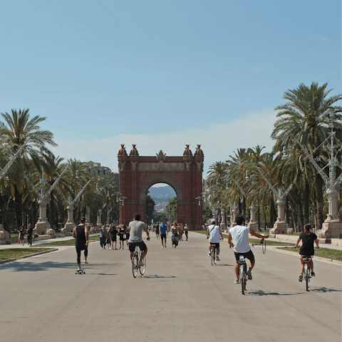 Visit the Arc de Triomf, a ten-minute walk from the apartment