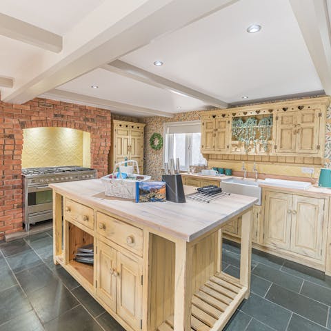 Cook a delicious family meal in your stunning farmhouse kitchen