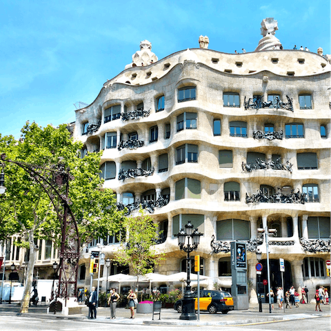 Take a ten-minute stroll to Gaudi's masterpiece, Casa Milà
