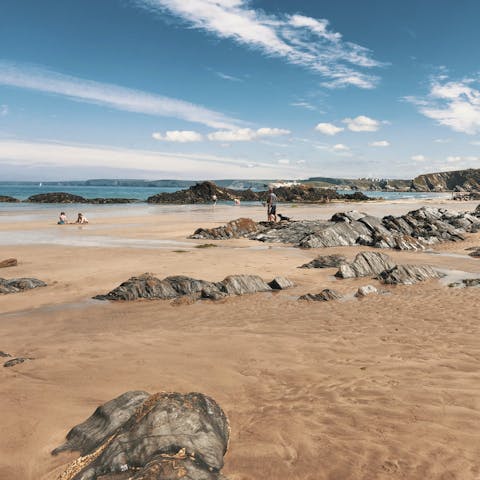 Explore the Cornish coastline – Newquay is just a fifteen-minute drive away