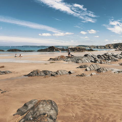 Explore the Cornish coastline – Newquay is just a fifteen-minute drive away