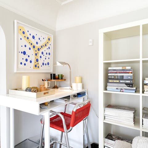 Catch up on work during your stay in this light, bright home