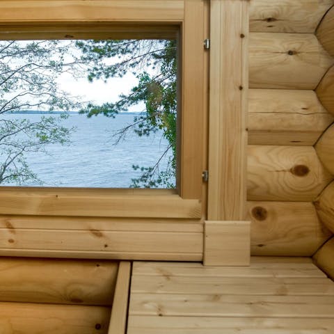 Relax in one of the two Finnish saunas