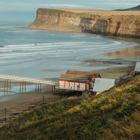 Spend warm afternoons down on Saltburn Beach, a fifteen-minute walk away