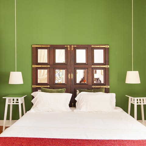 Wake up in the colourful bedrooms feeling rested and ready for another day of Lisbon sightseeing