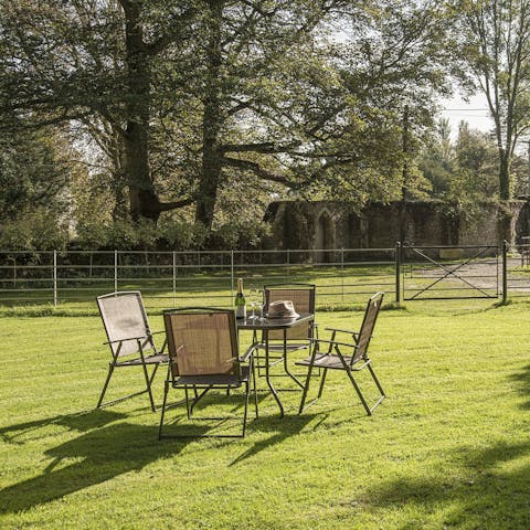 Sip wine and light the barbecue in the private garden areas