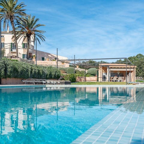 Splash about in your private pool to stay cool