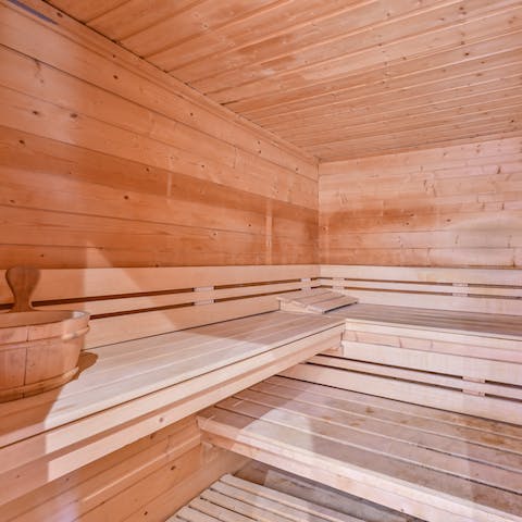Rest and reset in your very own private sauna 