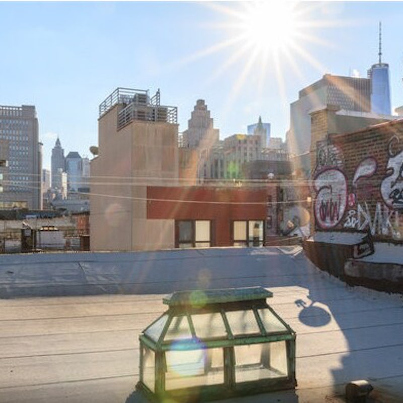 Head to the rooftop to take in the views of the city