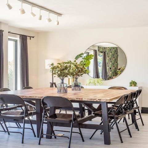 Get everyone together for a communal feast around the large dining table 