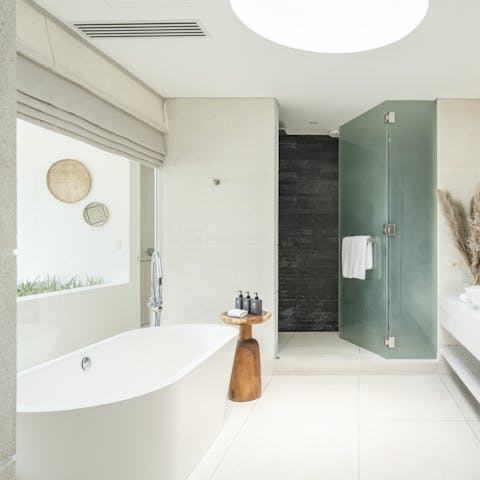 Unwind with a long, luxurious soak in any of the freestanding tubs