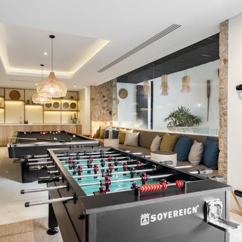 Spend evenings in friendly competition in the games room