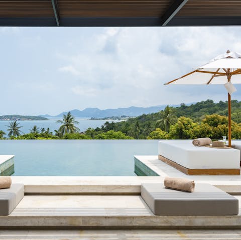 Swim to the edge of the infinity pool to take in the breathtaking view beyond