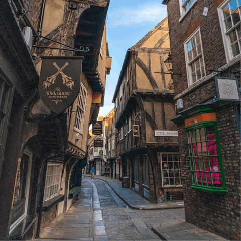 Take a twelve-minute walk over to The Shambles, York's most unique shopping street 