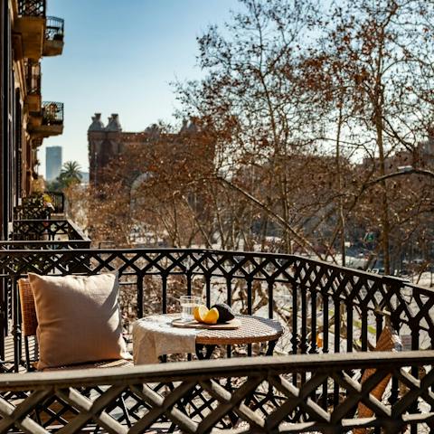 Enjoy an alfresco breakfast outside on the sunny terrace