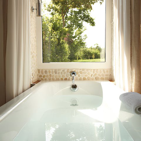 Relax and unwind with a hot bath 
