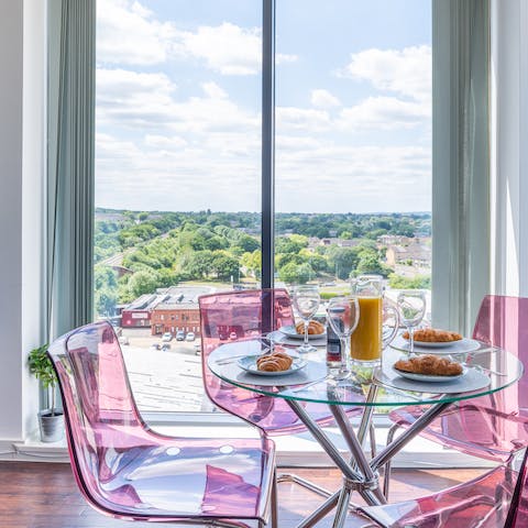 Take in the view as you enjoy croissants and coffee for breakfast