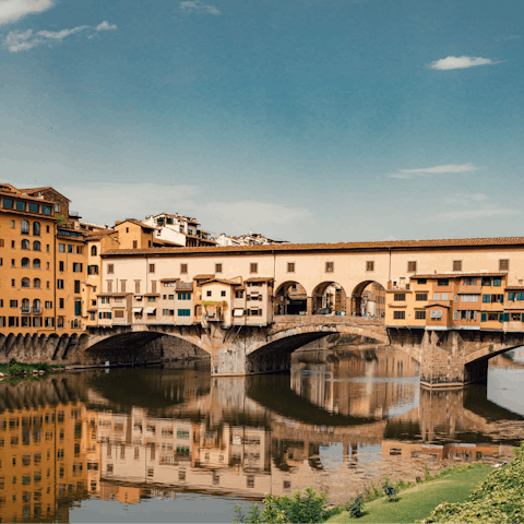 Visit the nearby iconic Ponte Vecchio