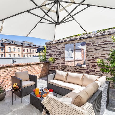 Soak up the sun on your secluded terrace