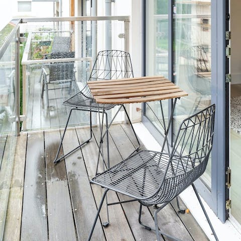 Take advantage of warm weather and enjoy breakfast on the balcony