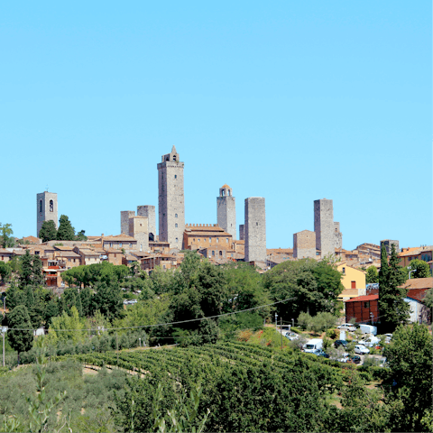 Explore historic San Gimignano – it's only 8km away
