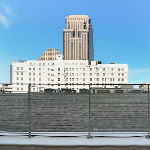 Enjoy the city skyline from your balcony