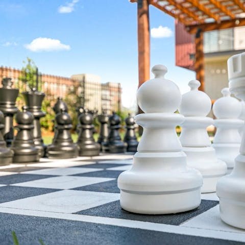 Challenge a fellow guest to a game of chess on the oversized set in the back garden