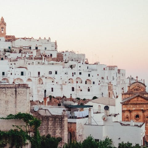 Visit the whitewashed city of Ostuni, just 18km away