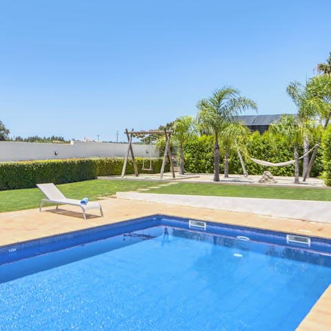 Take a dip in your private pool to cool down in the Portuguese heat