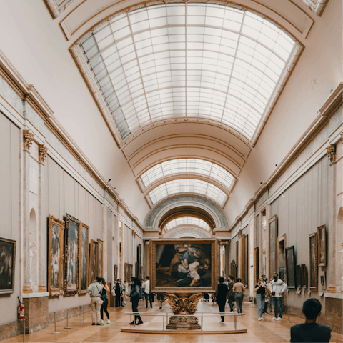 Enjoy an afternoon at the Louvre, a fifteen-minute walk