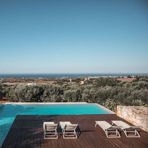 Unwind in the private pool while admiring the sea views