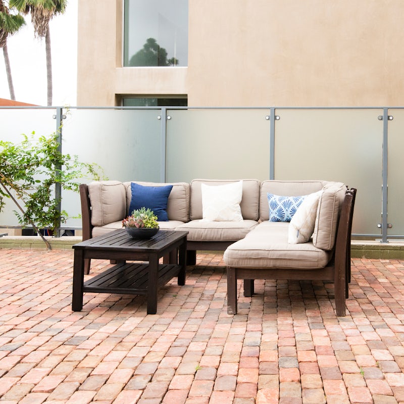 Watch the sun set over Point Loma from your spacious deck
