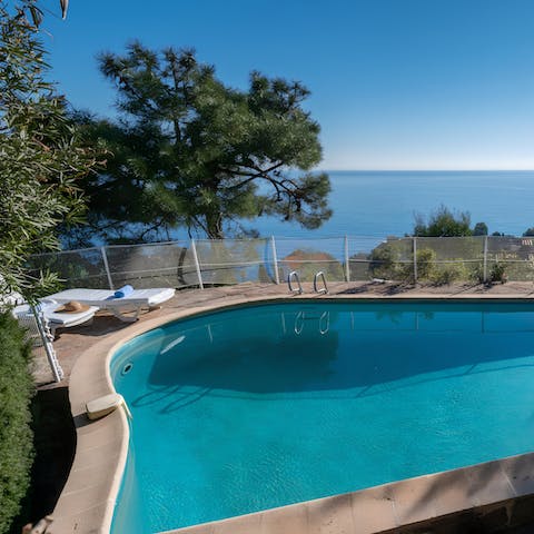 Take in Mediterranean views from the private pool