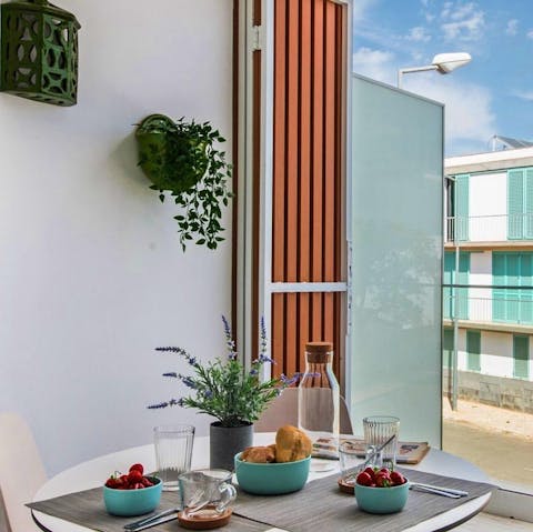 Enjoy breakfast on the private balcony as the Portuguese sun warms the air around you
