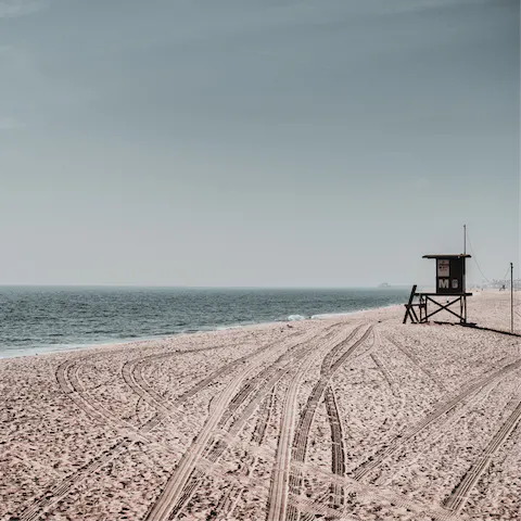 Spend an afternoon relaxing on Alamitos Beach, a fifteen-minute drive away