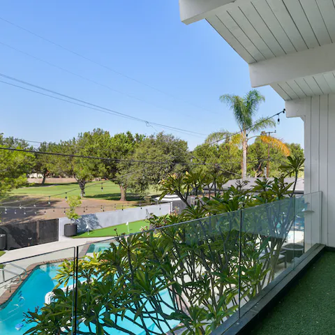 Enjoy your morning coffee out onto the main bedroom's balcony