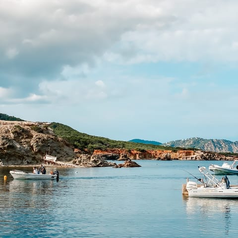Grab your beach essentials and take the short five-minute drive to Cala Vedella