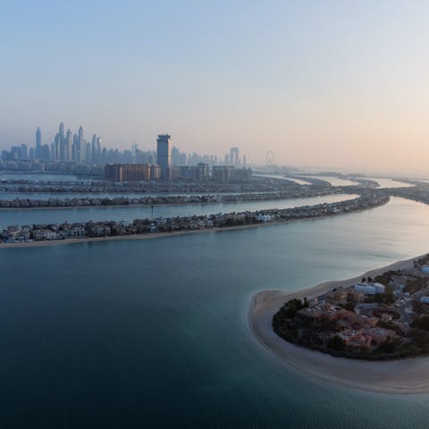 Stay on an exclusive island, part of the famous Palm Jumeirah 