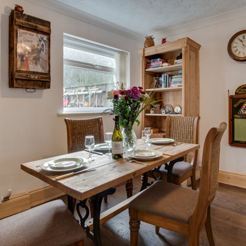 Get together for an evening meal in the home's open plan dining area