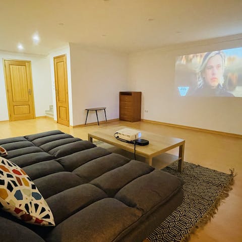 Crash out with film nights in the dedicated movie room