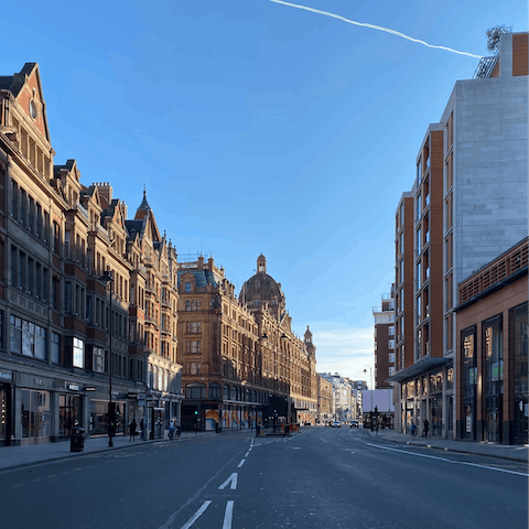 Explore the streets of Knightsbridge, filled with shops and eateries
