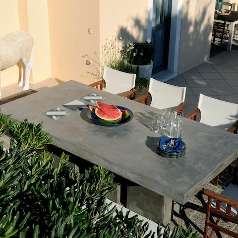 Treat guests to a Mediterranean feast out on one of the terraces