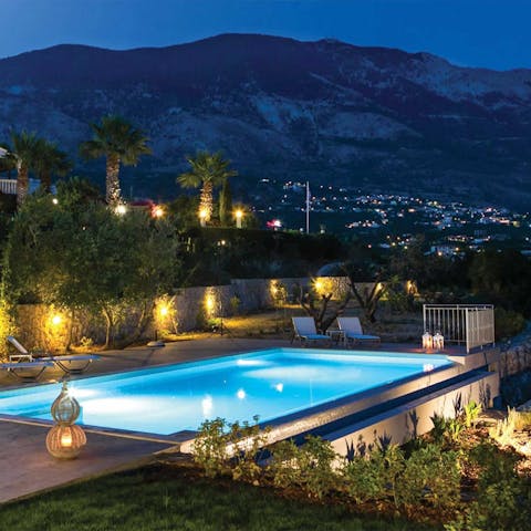 Enjoy a night-time dip with the most incredible backdrop