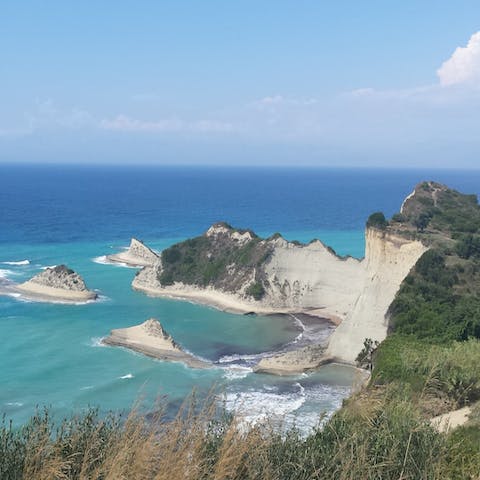 Reach Corfu's rugged coastline and beaches in ten minutes by car