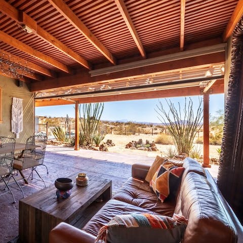 Shelter in the stylish shade of the terrace