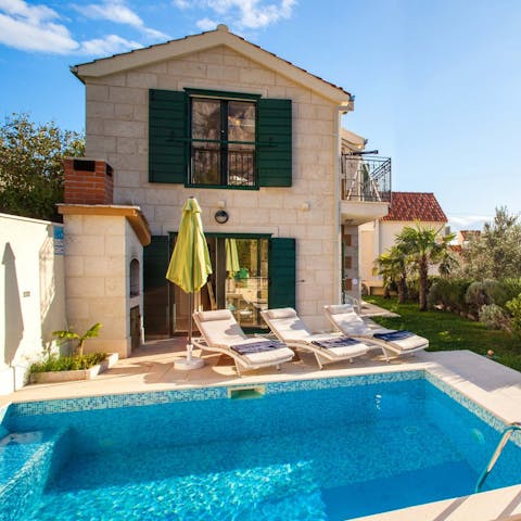 Take a dip in your private plunge pool ahead of a family barbecue on the terrace